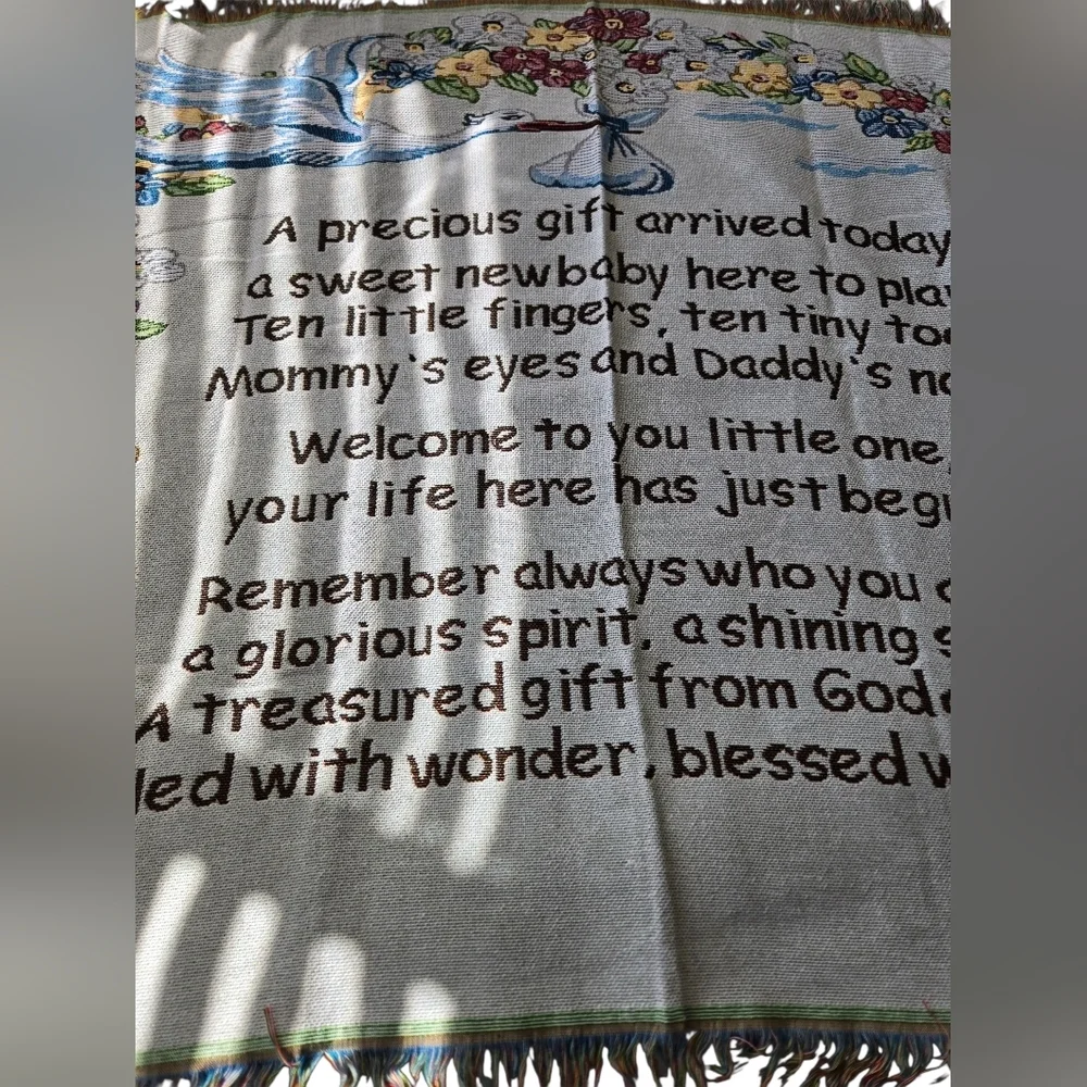 Floral Baby Blanket with Inspirational Message